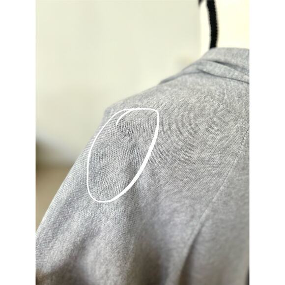 Eileen Fisher Grey Short Sleeve Drapey Organic Cotton Knit Cardigan Flaw - Picture 2 of 8